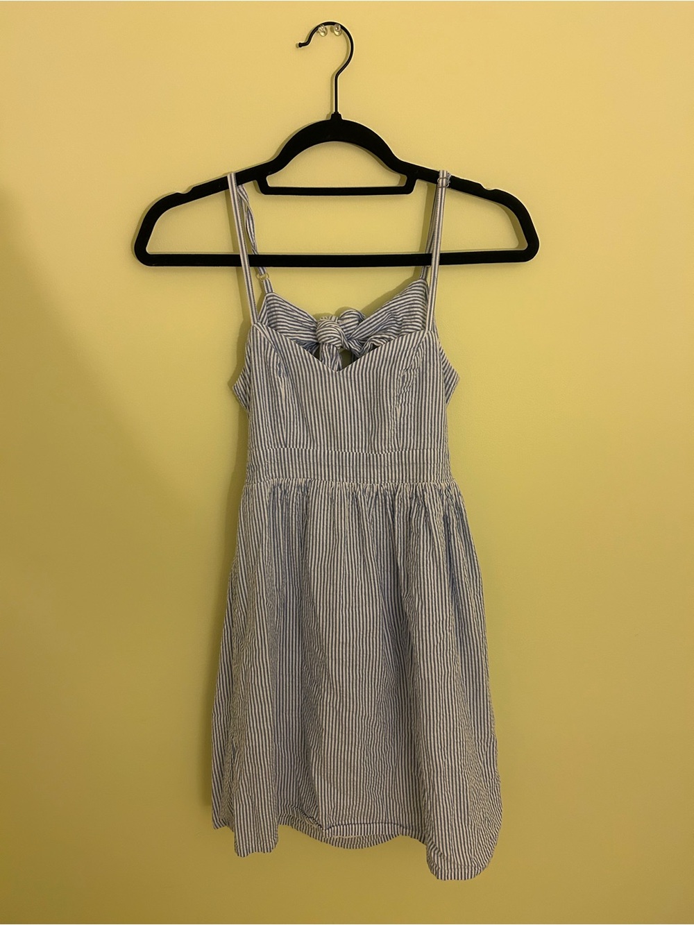 Blue & White Striped Tie-Front Sundress - Casual Summer Dress